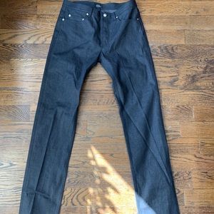 blue/black APC button up jeans